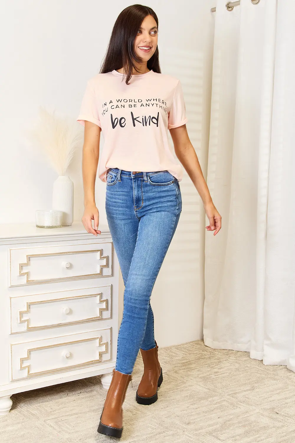 Slogan Graphic Cuffed T-Shirt, image 4