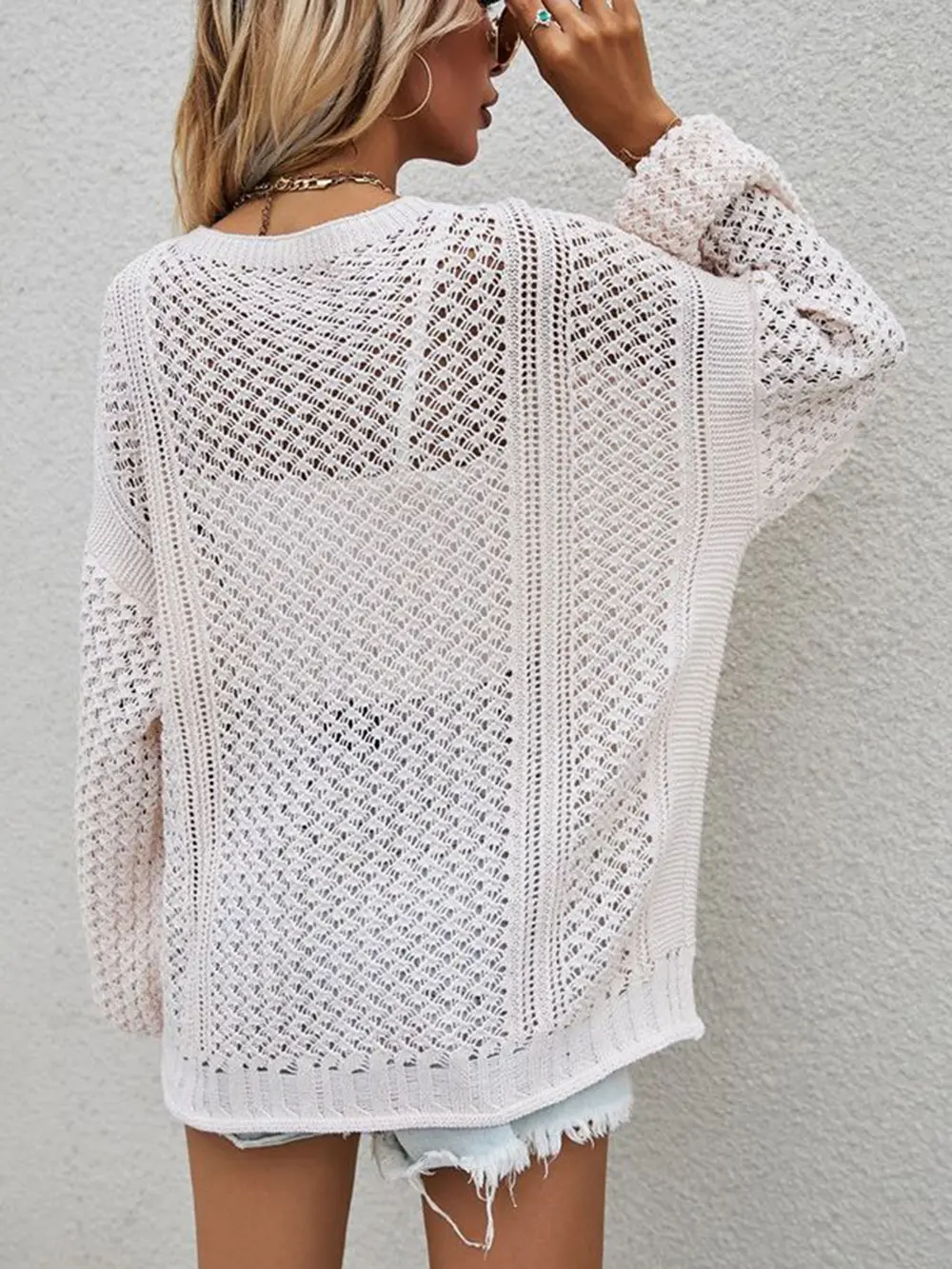 Openwork Button Front Cardigan, image 9
