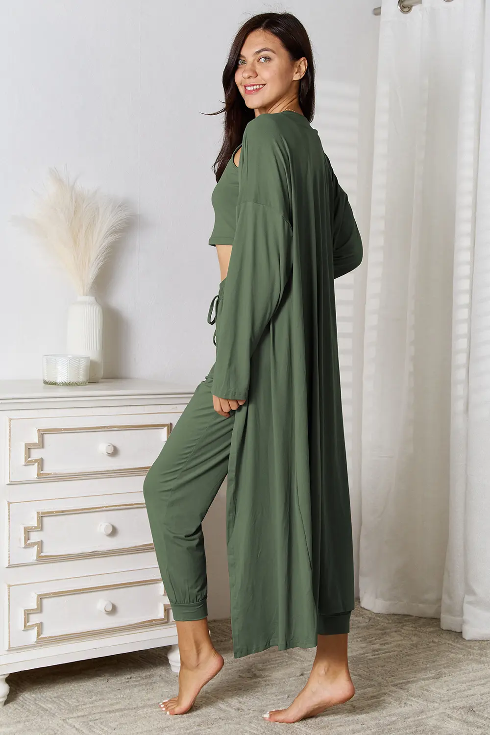 Tank, Pants, and Cardigan Set with Pockets, image 8