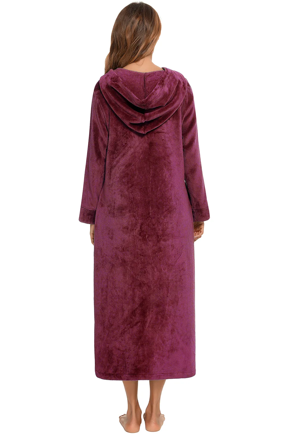 Zip Front Hooded Night Dress with Pockets, image 7
