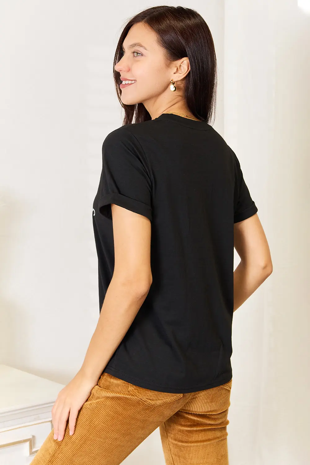 Letter Graphic Round Neck T-Shirt, image 4