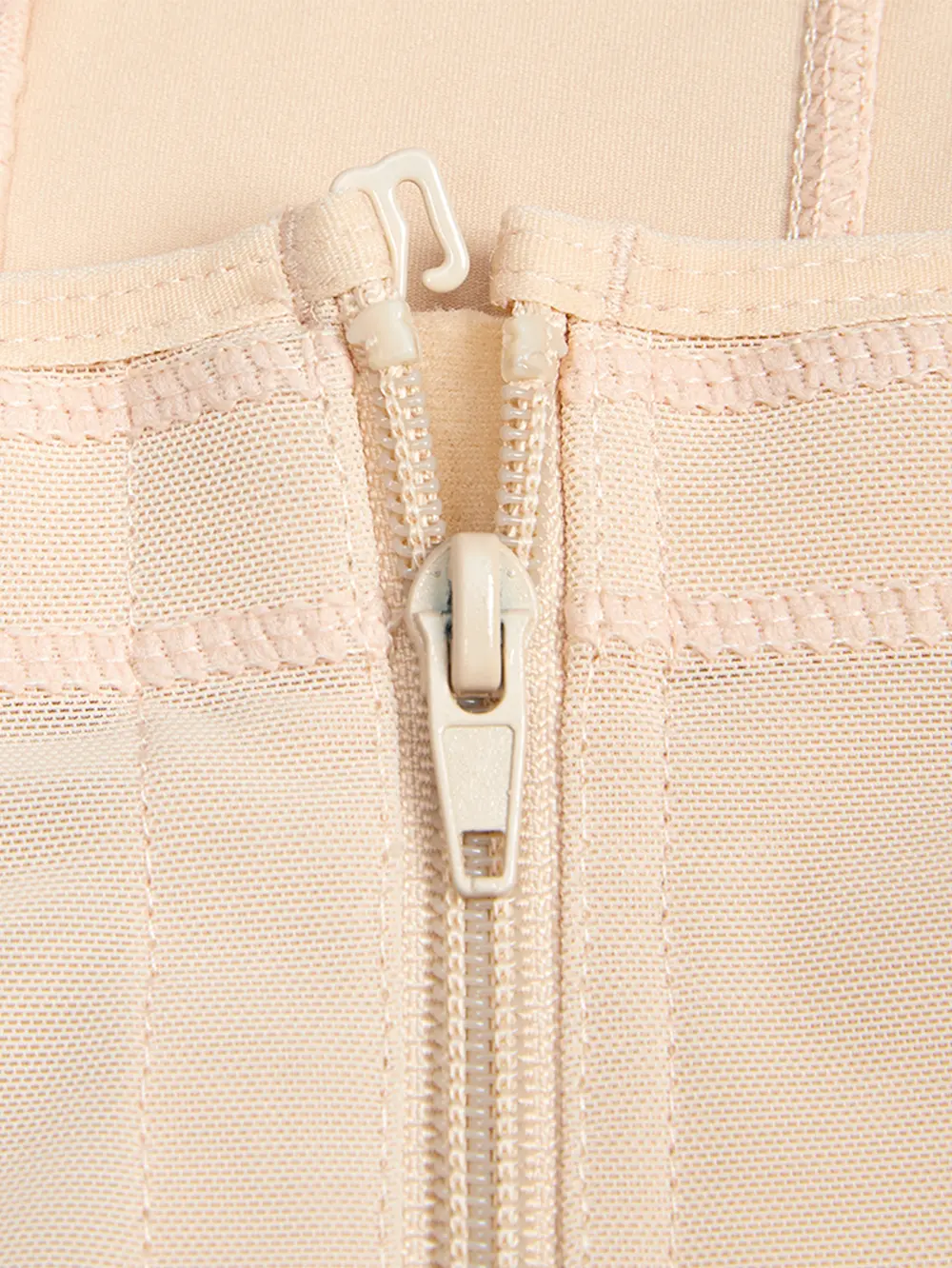 Full Size Zip Up Lace Detail Long Sleeve Shapewear, image 5