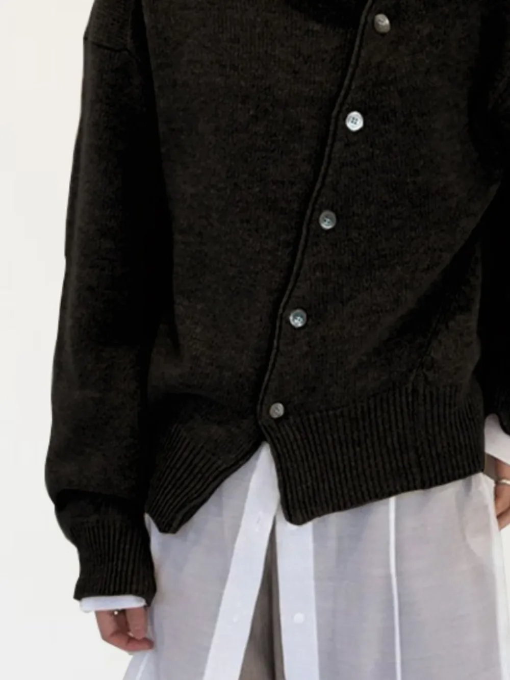 Dropped Shoulder Buttoned Cardigan, image 6