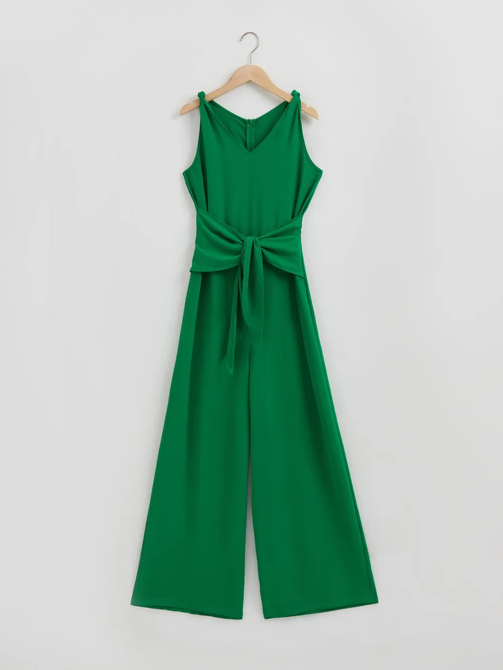 Knot Detail Tie Front Sleeveless Jumpsuit, image 3