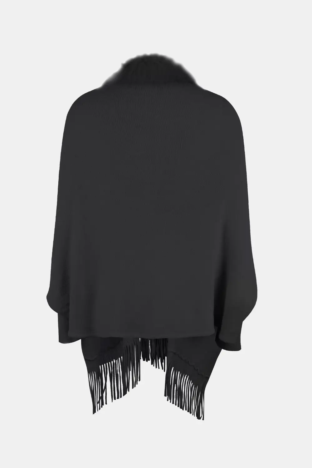 Fringe Open Front Long Sleeve Poncho, image 13