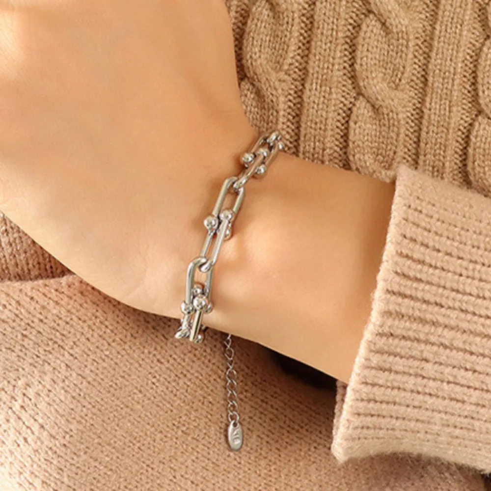 Chunky Chain Titanium Steel Bracelet, image 5