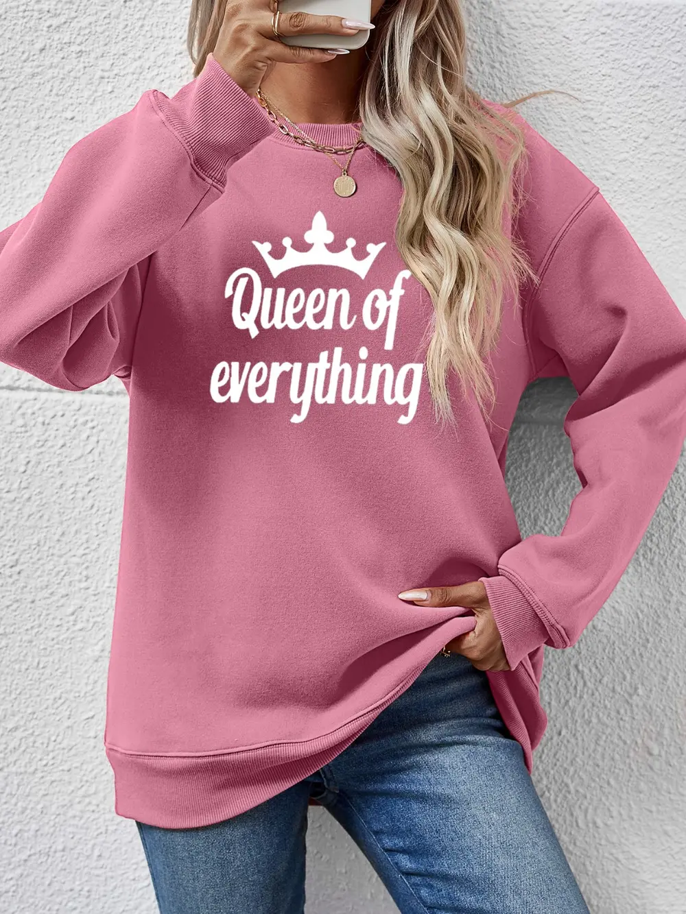 QUEEN OF EVERYTHING Round Neck Sweatshirt, image 14