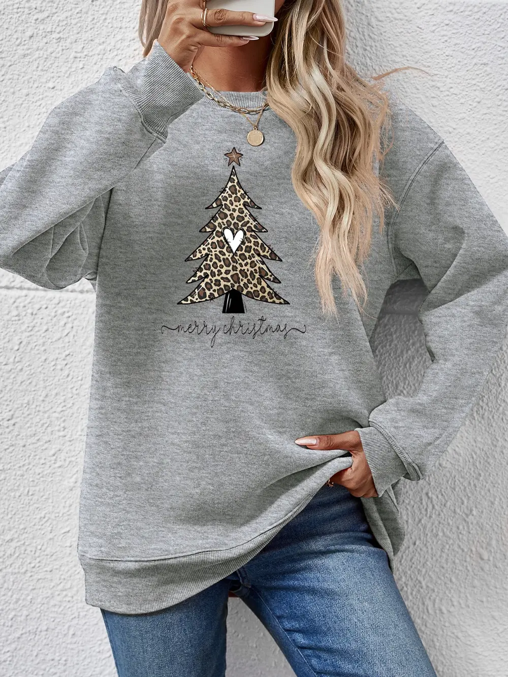 Christmas Tree Graphic Long Sleeve Sweatshirt, image 22