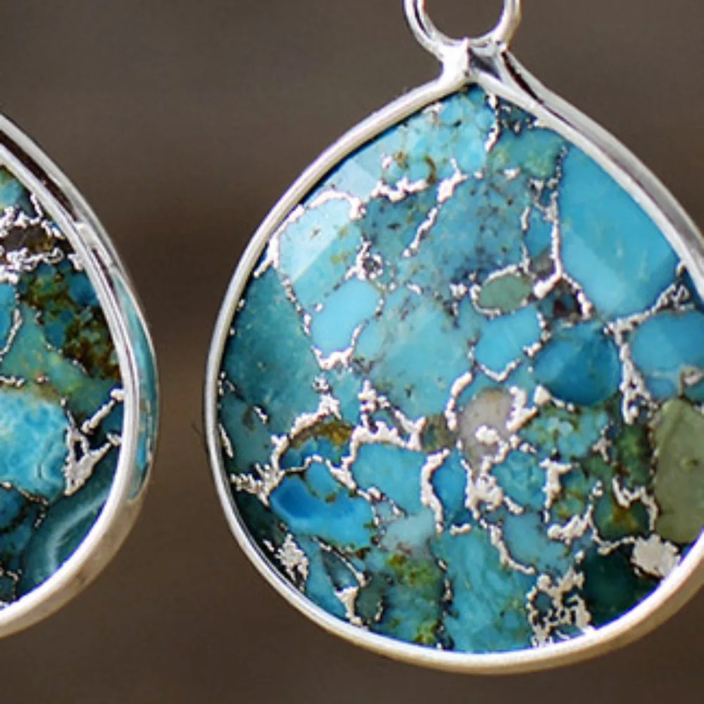 Natural Stone Teardrop Earrings, image 2