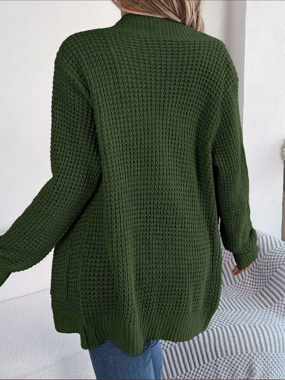 Open Front Long Sleeve Cardigan with Pockets, image 15