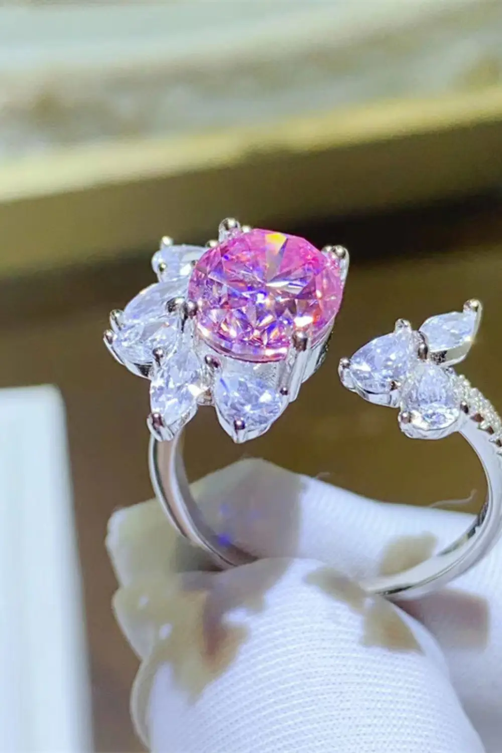 3 Carat Moissanite 925 Sterling Silver Open Ring, image 6