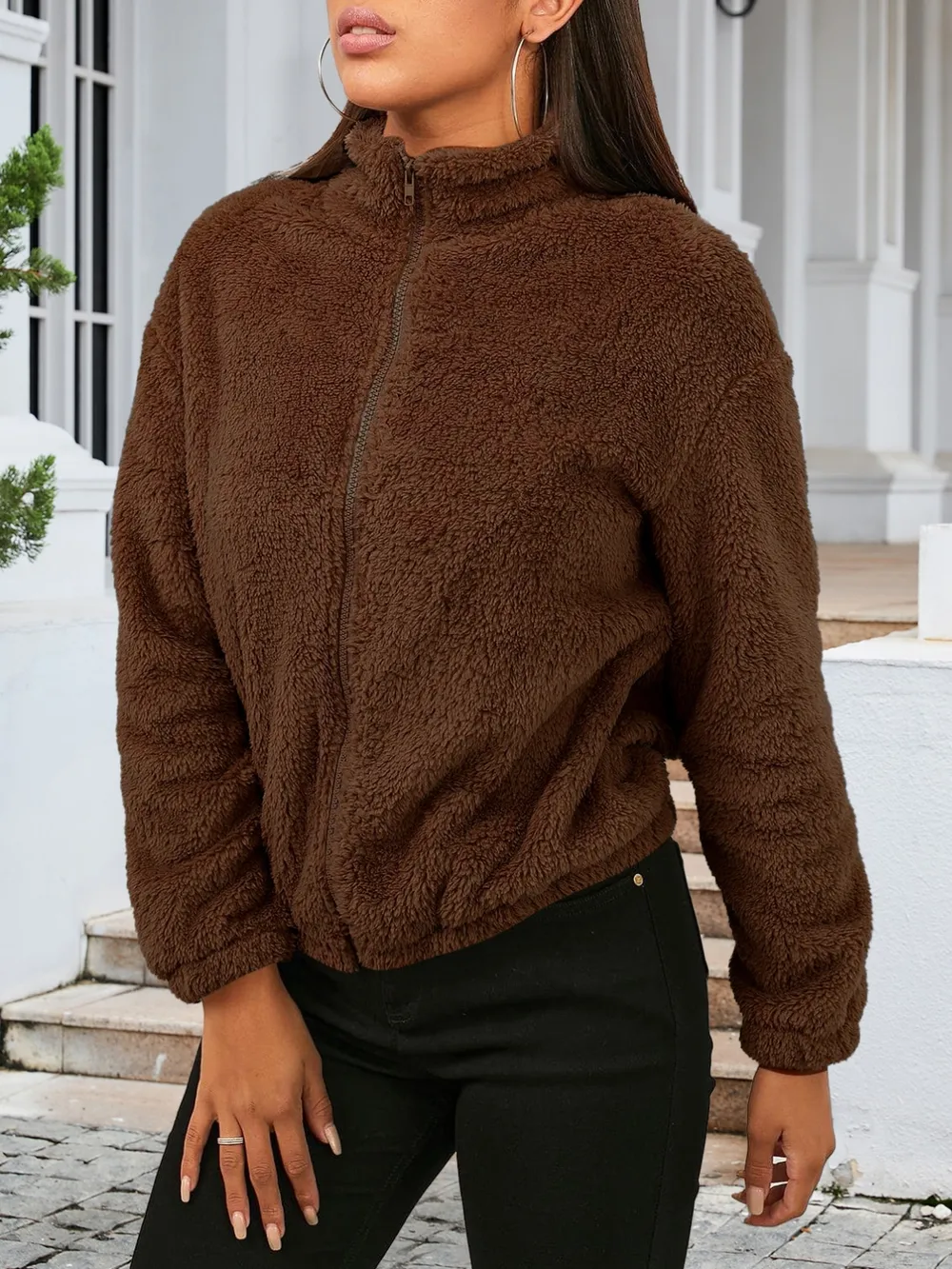Zip Up Turtleneck Long Sleeve Jacket, image 7