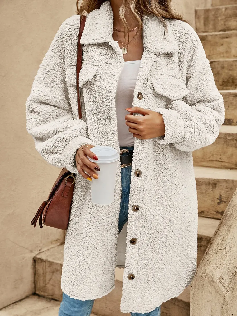 Collared Button Down Coat, image 6