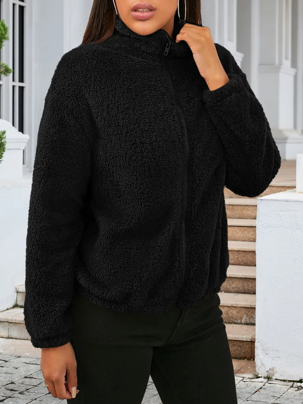 Zip Up Turtleneck Long Sleeve Jacket, image 8