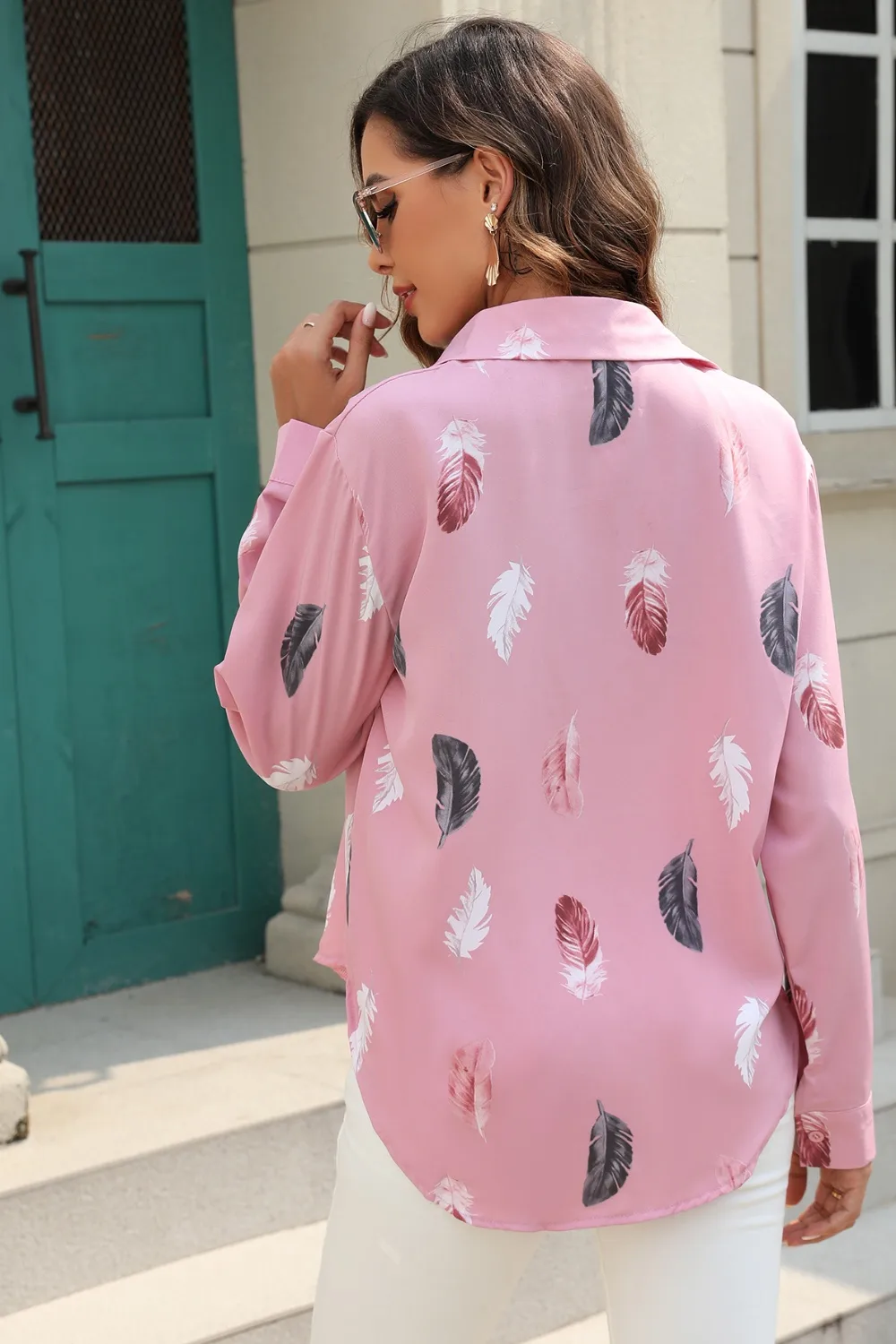 Printed Collared Neck Buttoned Shirt, image 3