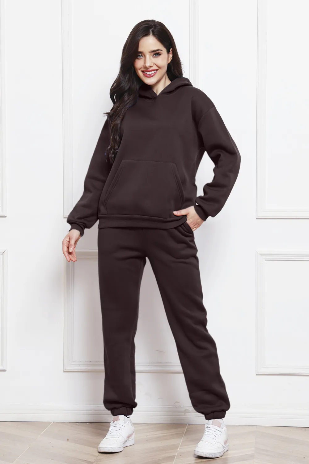 Drop Shoulder Long Sleeve Hoodie and Pants Set, image 13