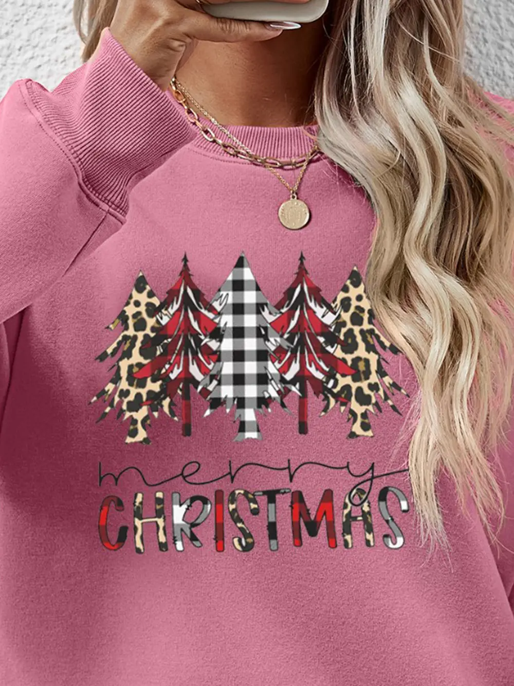 MERRY CHRISTMAS Round Neck Long Sleeve Sweatshirt, image 9