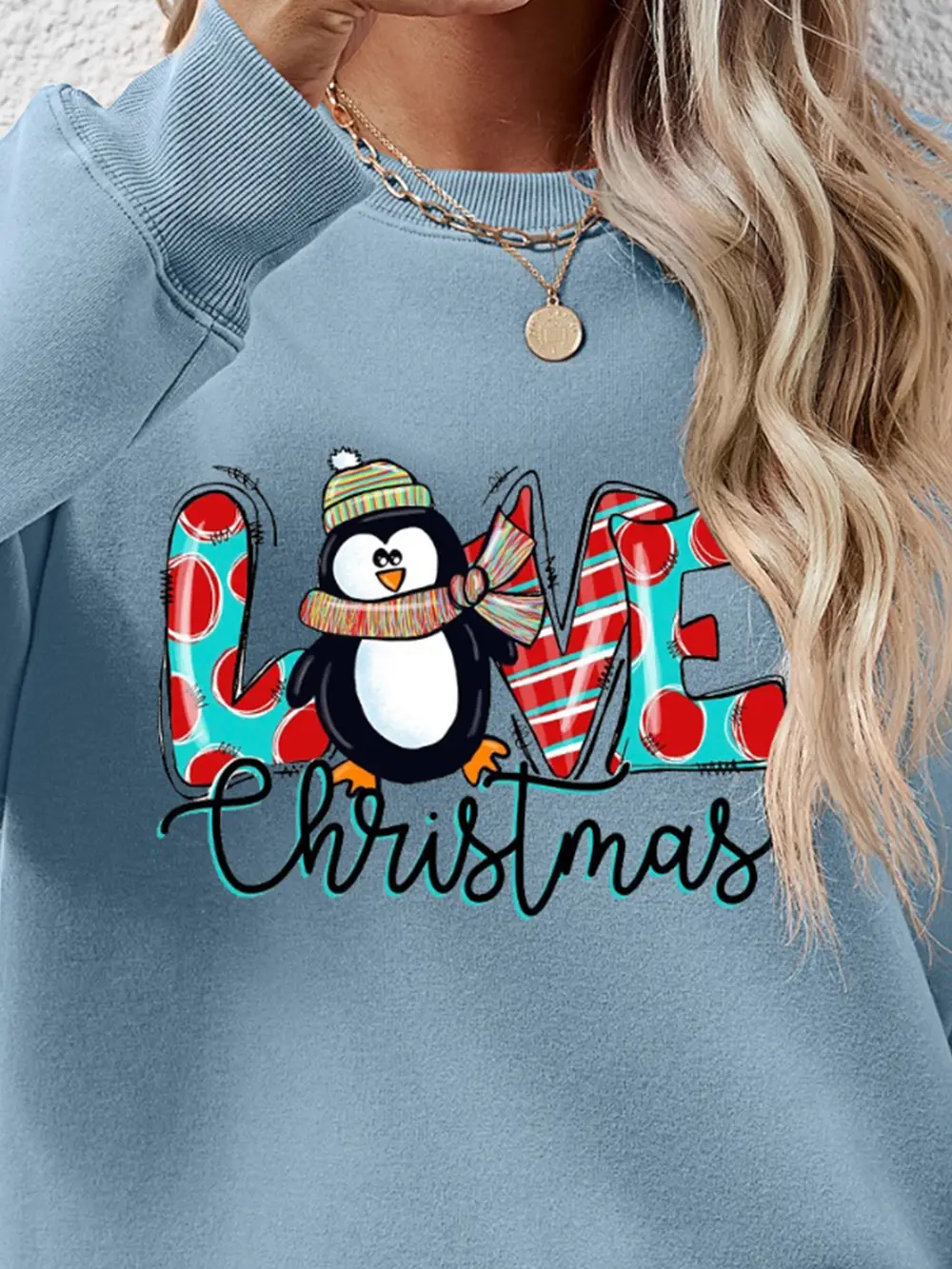 LIVE CHRISTMAS Drop Shoulder Round Neck Sweatshirt, image 11