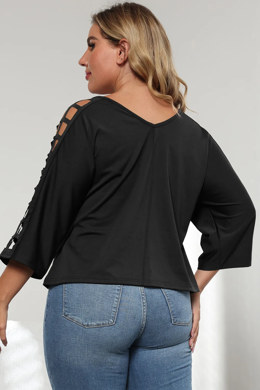 3/4 Sleeve Cutout Detail Top, image 7