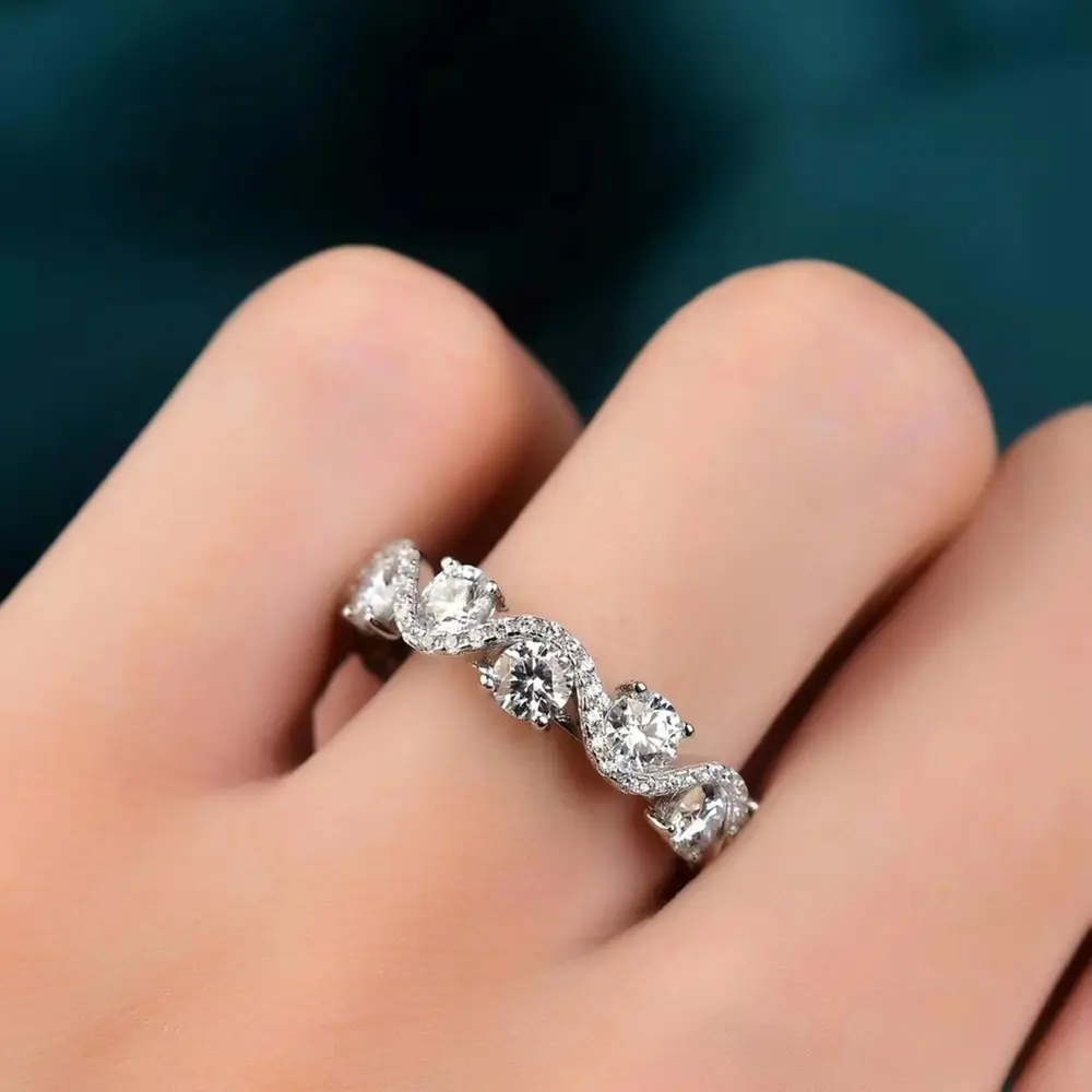 Moissanite 925 Sterling Silver Ring, image 4