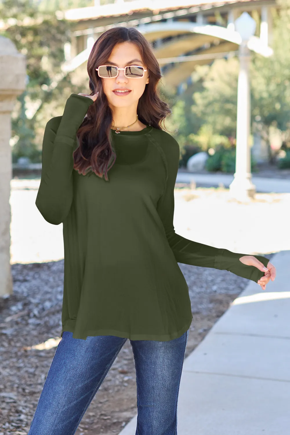 Full Size Round Neck Long Sleeve T-Shirt, image 12
