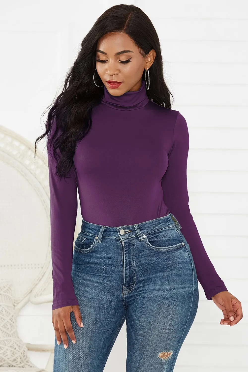 Turtleneck Long Sleeve Bodysuit, image 31