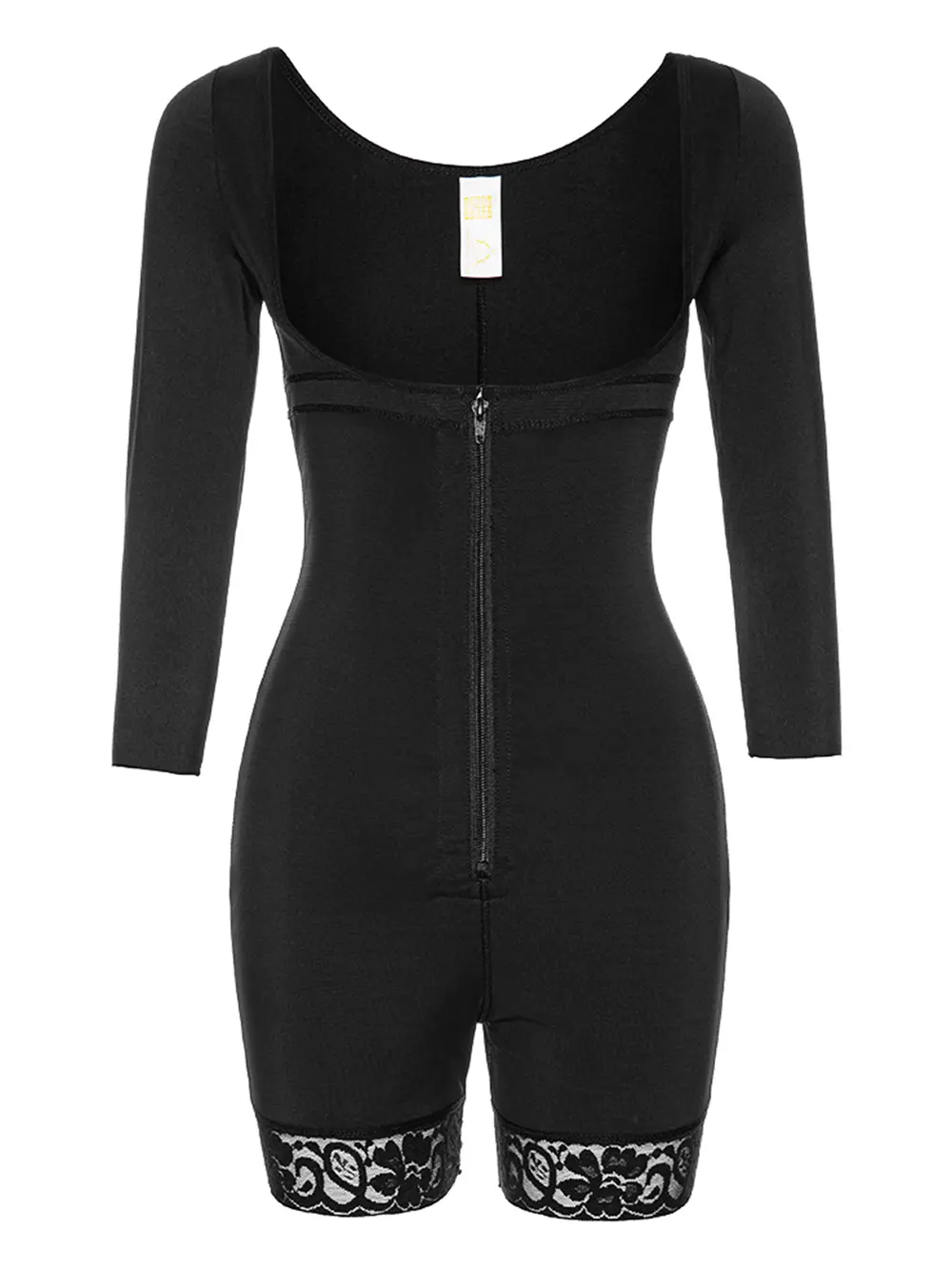 Full Size Zip Up Lace Detail Long Sleeve Shapewear, image 6