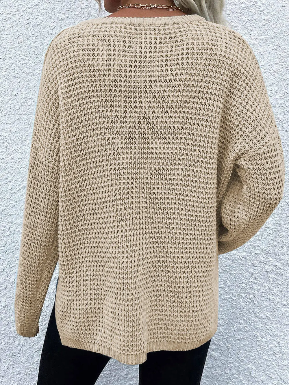Notched Long Sleeve Sweater, image 8