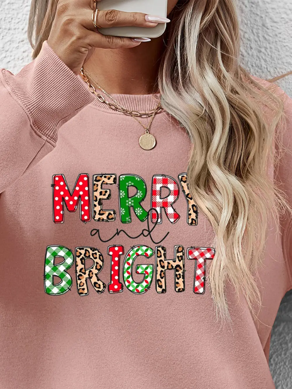 MERRY AND BRIGHT Round Neck Sweatshirt, image 23