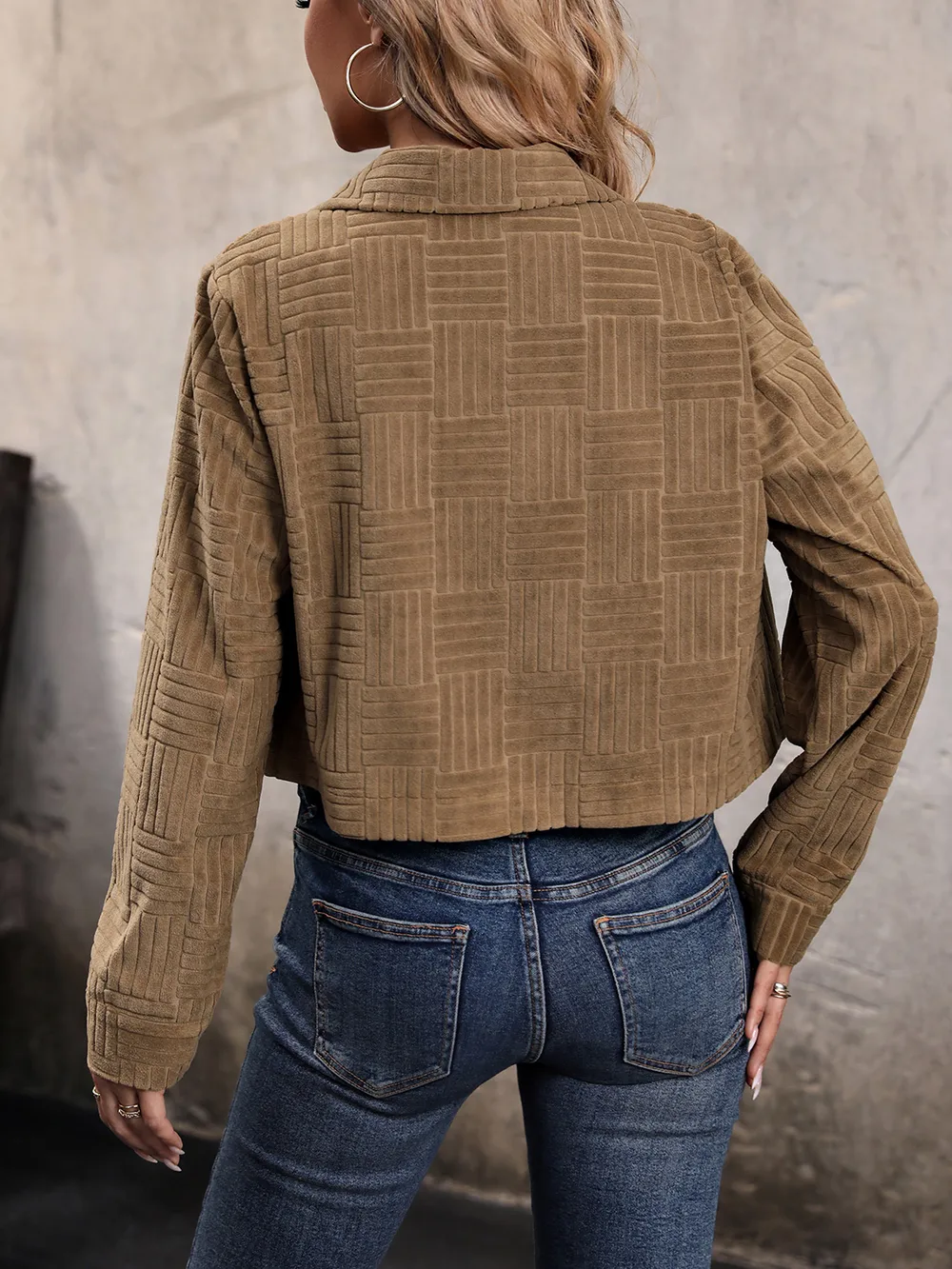 Collared Neck Button Front Jacket, image 3