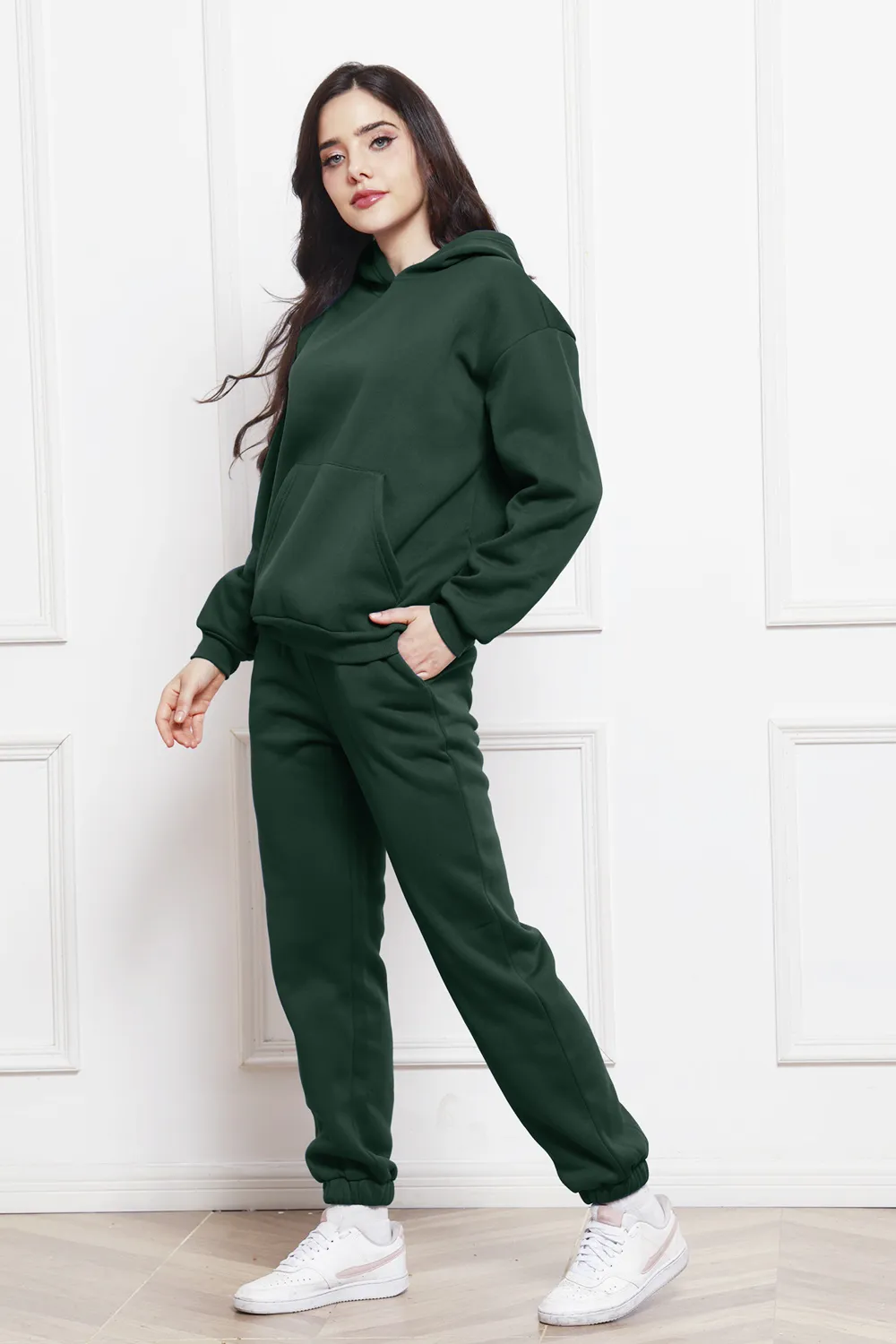Drop Shoulder Long Sleeve Hoodie and Pants Set, image 20