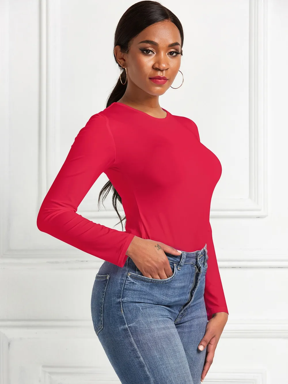 Round Neck Long Sleeve Bodysuit, image 25