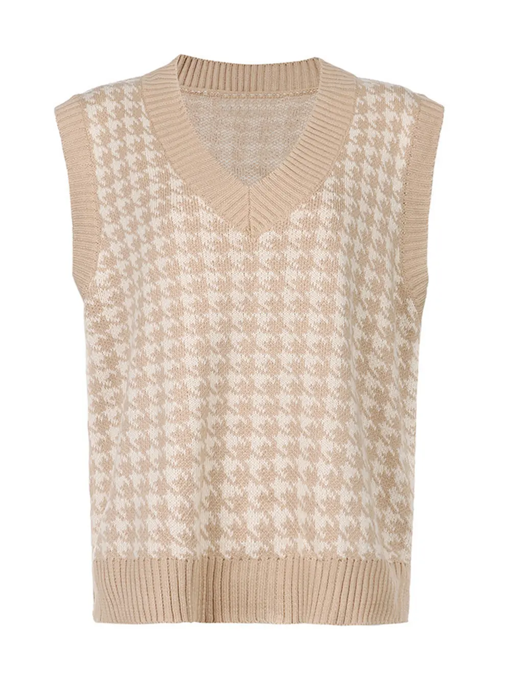 Houndstooth V-Neck Sweater Vest, image 3