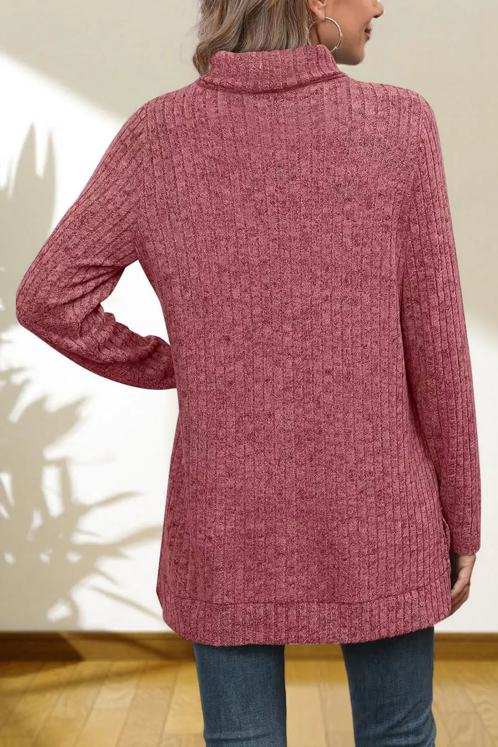 Turtleneck High Low Top, image 3
