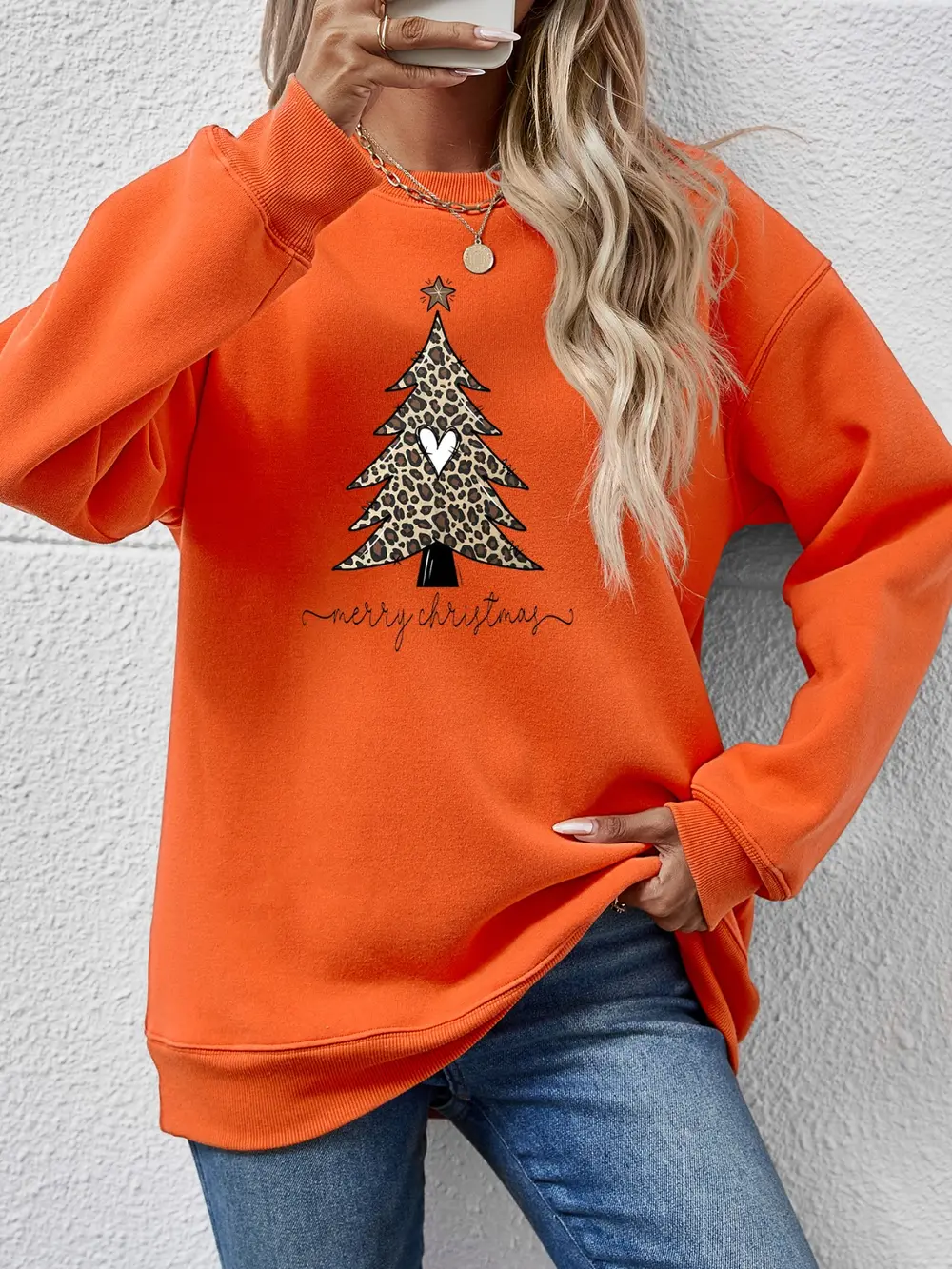 Christmas Tree Graphic Long Sleeve Sweatshirt, image 25