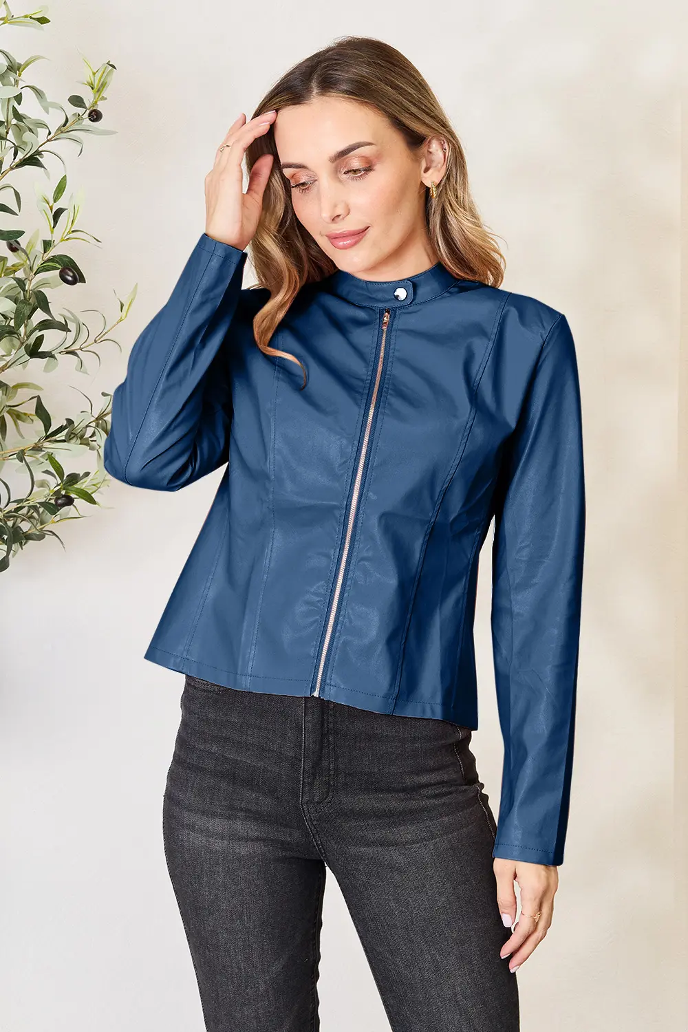 Mock Neck Zip Up Jacket, image 16