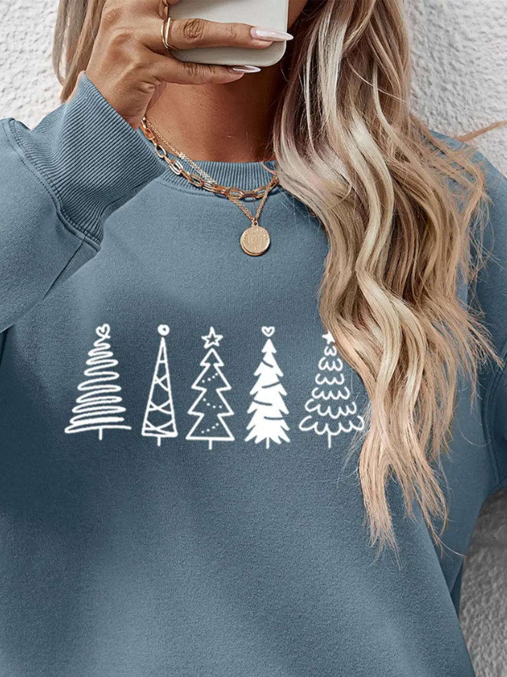 Christmas Tree Graphic Drop Shoulder Sweatshirt, image 12