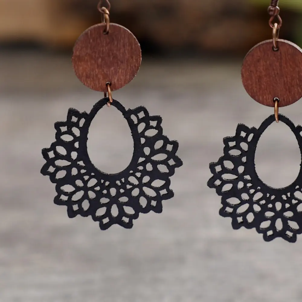 Geometric Cutout Dangle Earrings, image 9