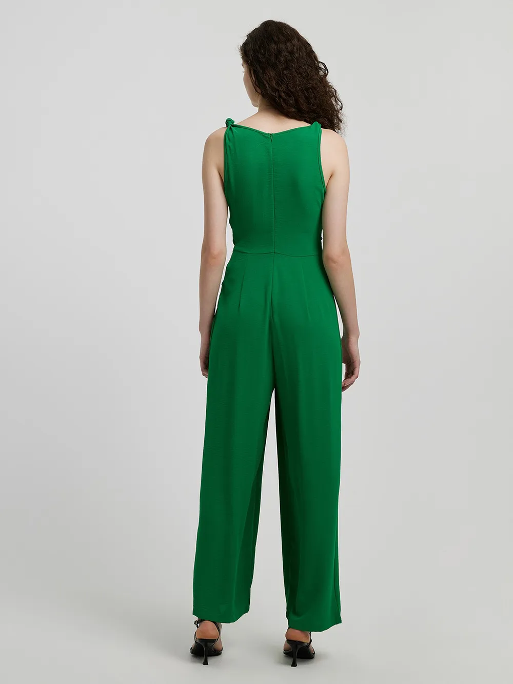 Knot Detail Tie Front Sleeveless Jumpsuit, image 4