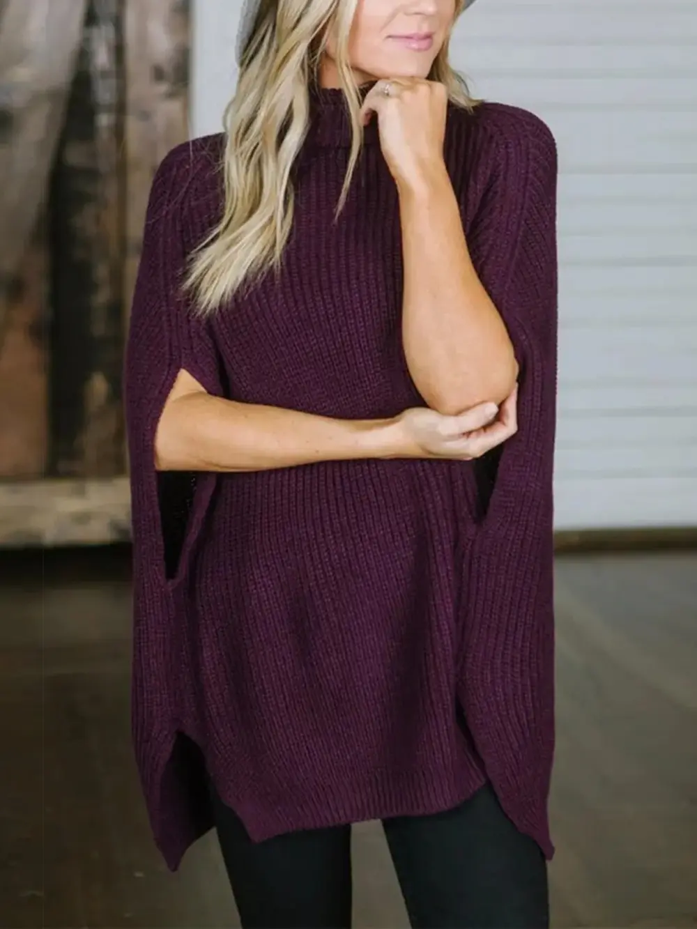 Turtleneck Slit Sweater, image 5