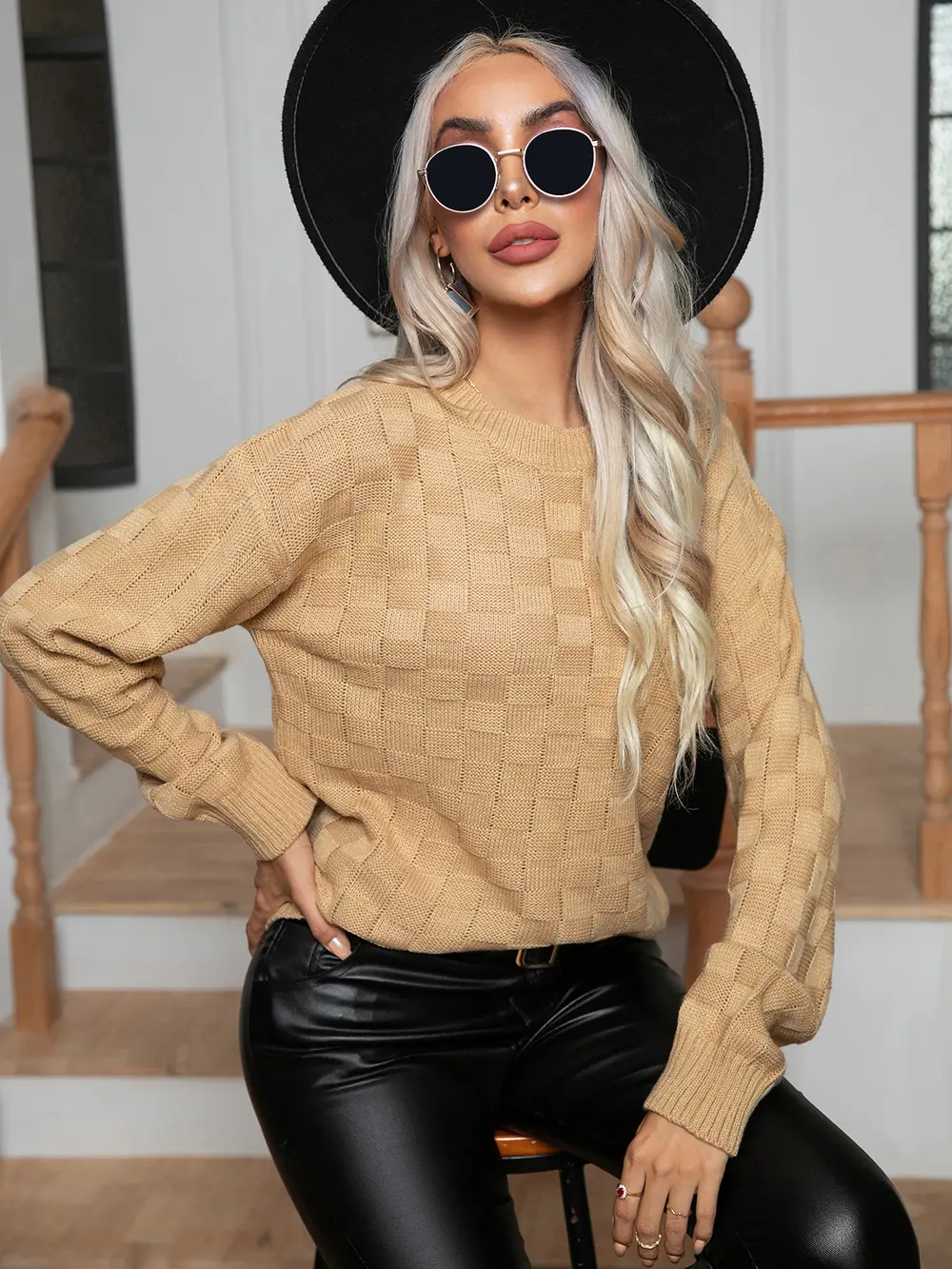 Round Neck Drop Shoulder Sweater, image 5