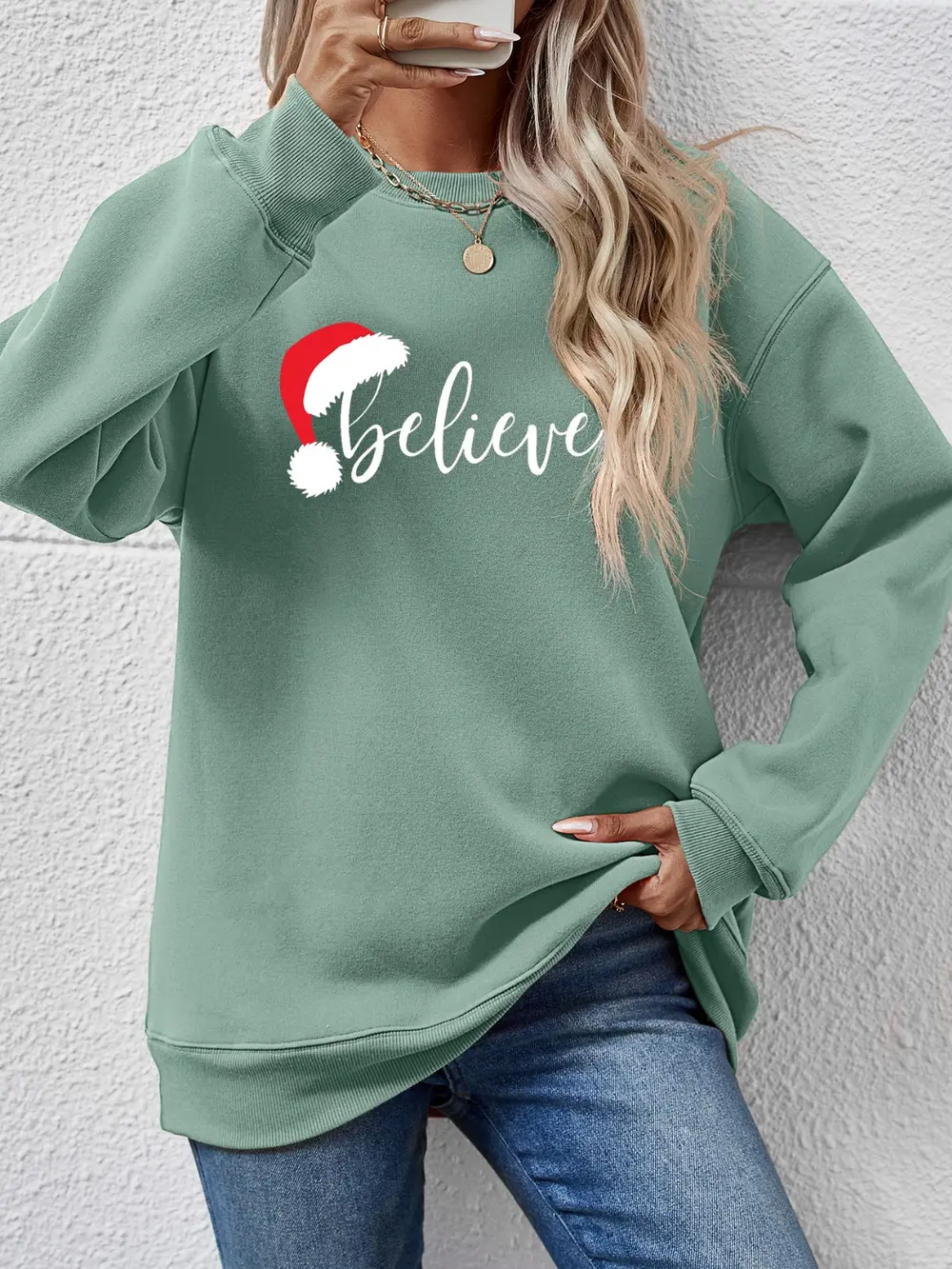 BELIEVE Graphic Long Sleeve Sweatshirt, image 14