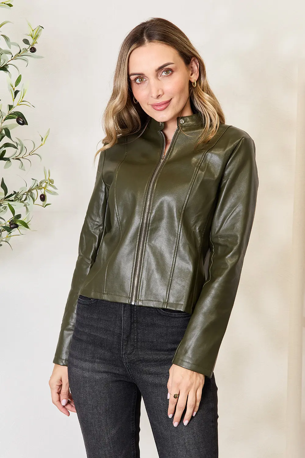 Mock Neck Zip Up Jacket, image 17