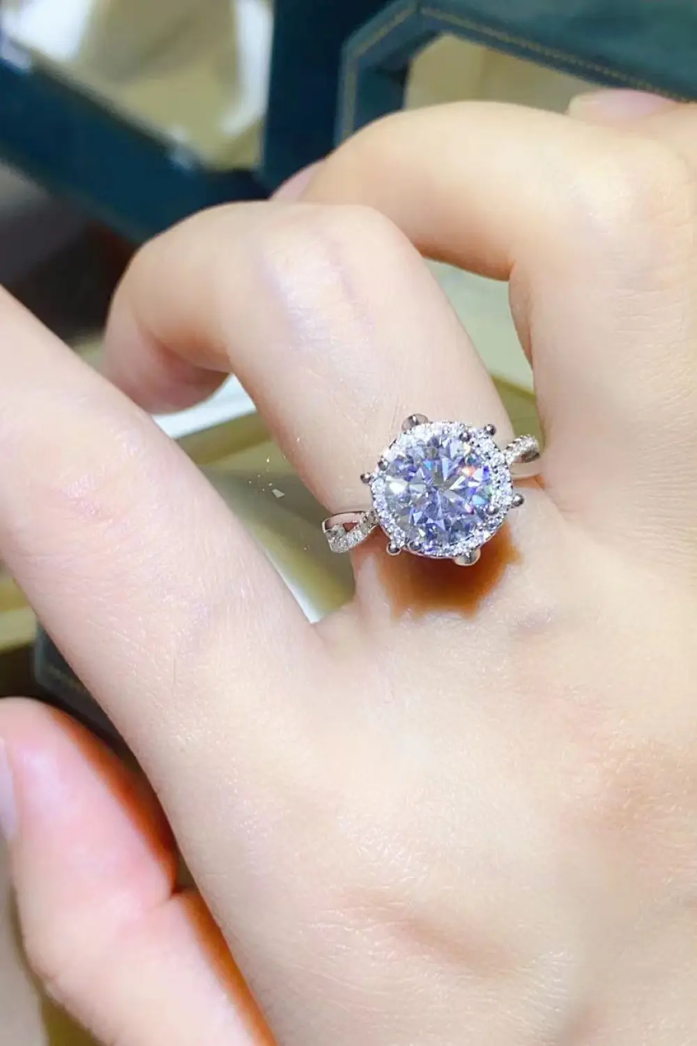 2 Carat Moissanite 925 Sterling Silver Ring, image 3