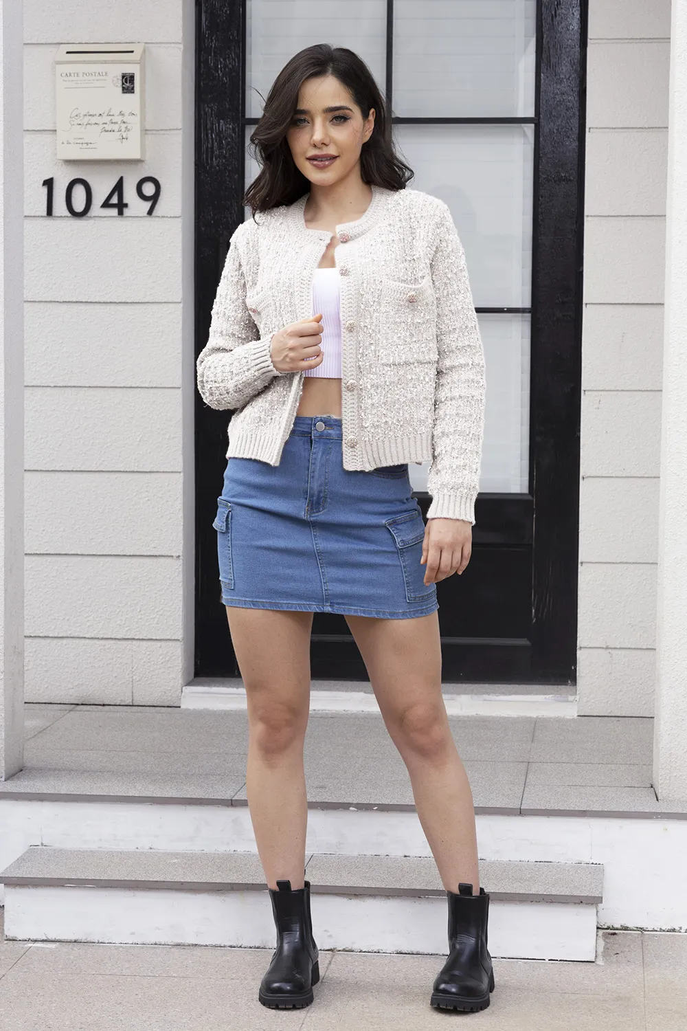 Button Up Round Neck Cardigan, image 4