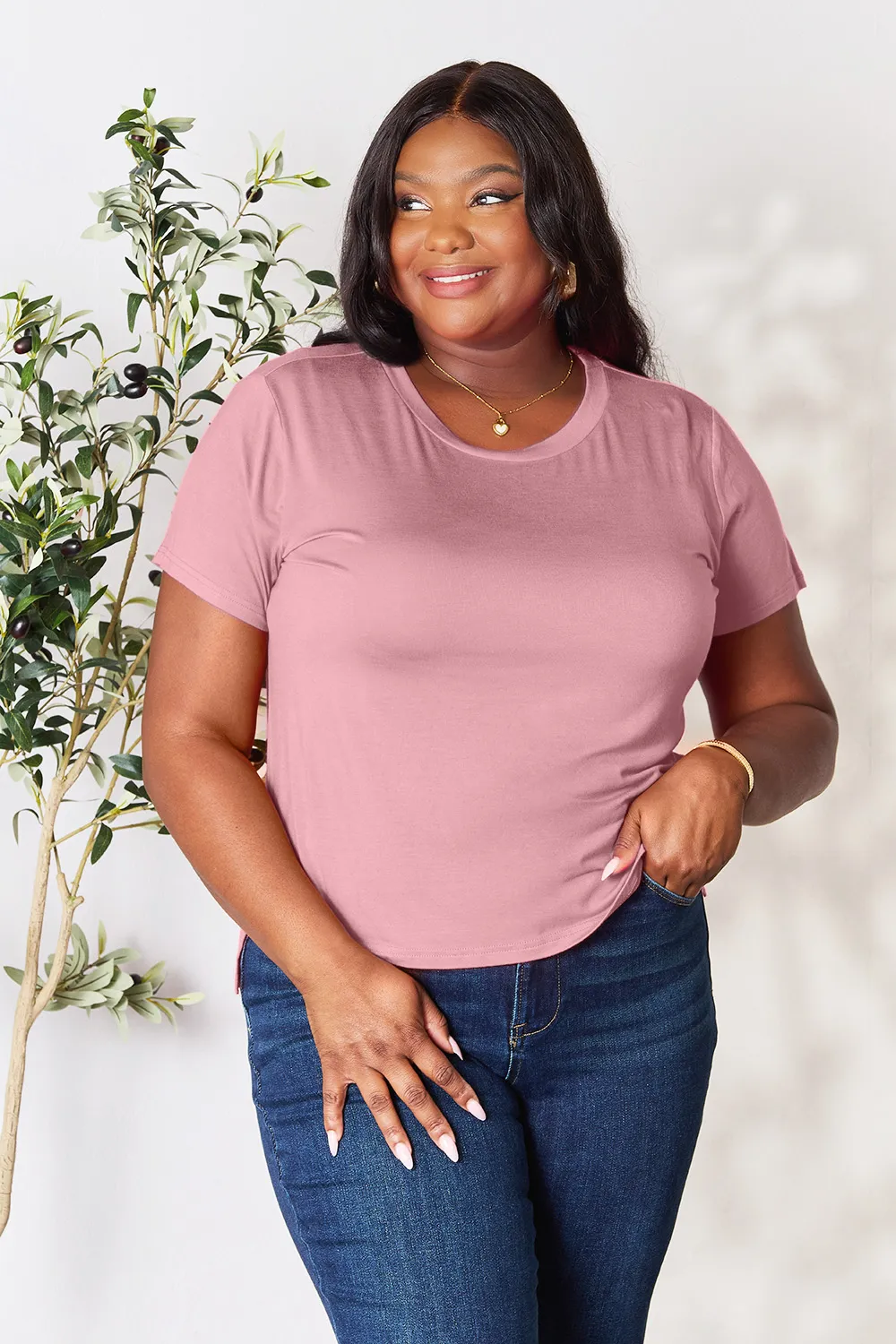 Full Size Round Neck Short Sleeve T-Shirt, image 8