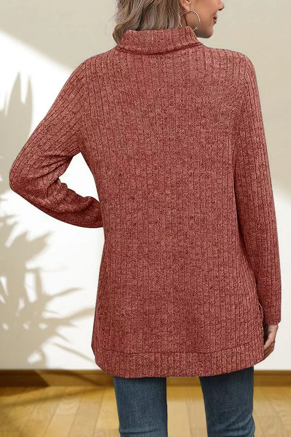 Turtleneck High Low Top, image 28