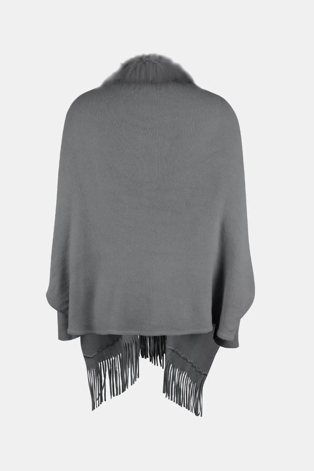 Fringe Open Front Long Sleeve Poncho, image 16