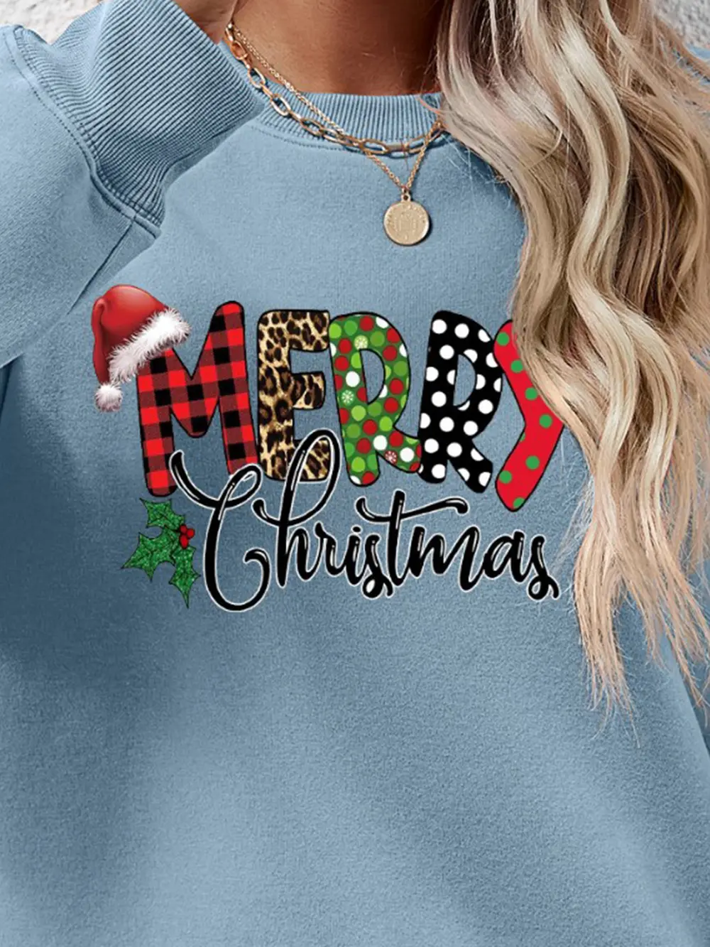 MERRY CHRISTMAS Round Neck Dropped Shoulder Sweatshirt, image 17