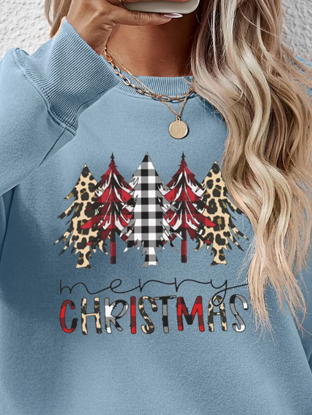 MERRY CHRISTMAS Round Neck Long Sleeve Sweatshirt, image 12